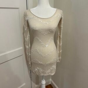 Joyce Leslie Women's Cream Mini Dress